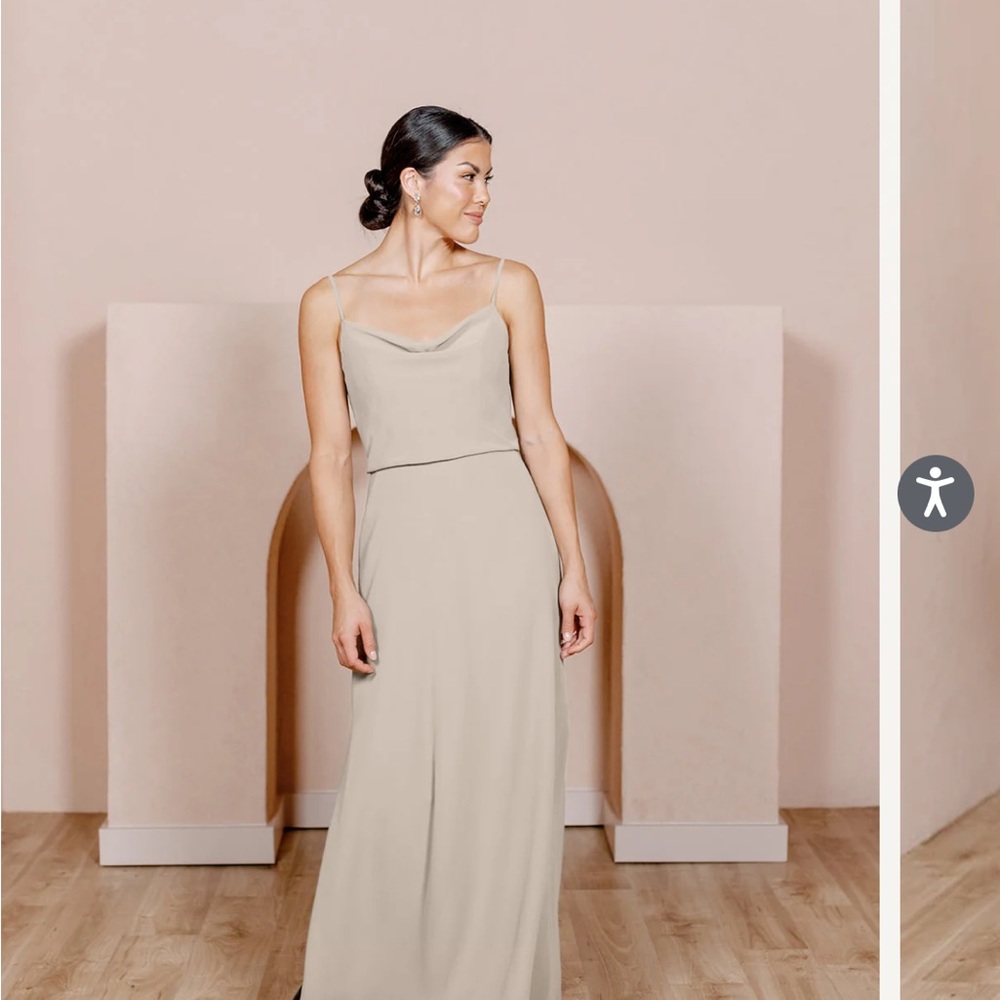 Revelry Skye Chiffon Dress in Champagne
